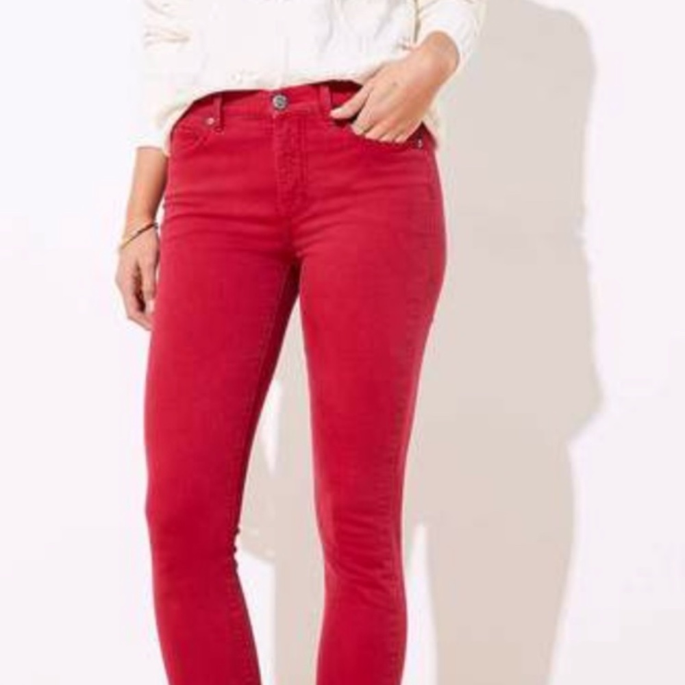 Loft Modern Straight Orange Corduroy Pants